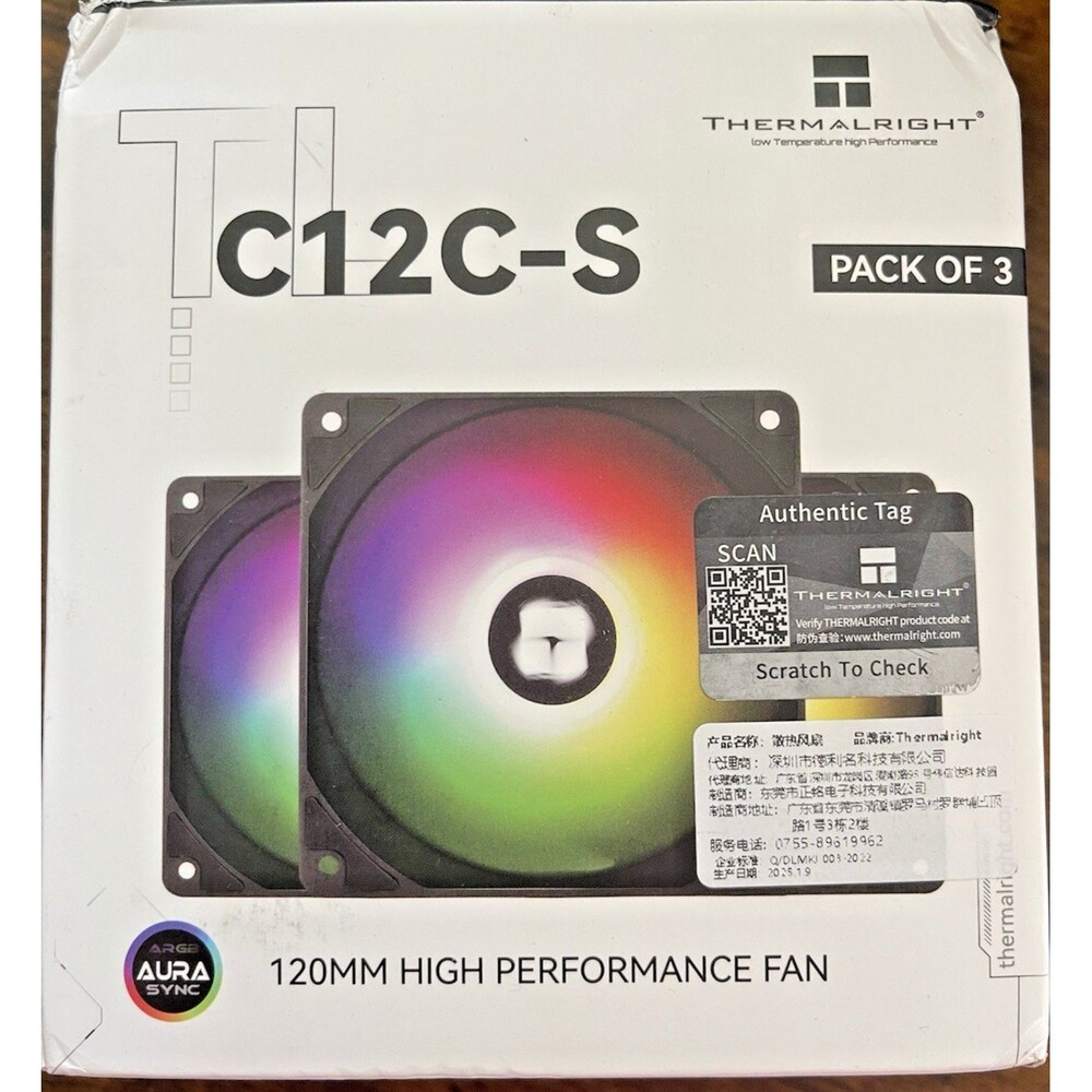 Thermalright TL-C12C-S X3 Case Fan 3-Pack 120mm ARGB PWM Silent Cooler NEW